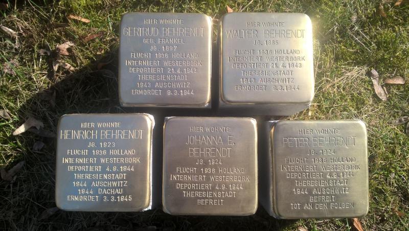 Stolpersteine für Familie Behrendt (Bild: Projekt-Stolpersteine)