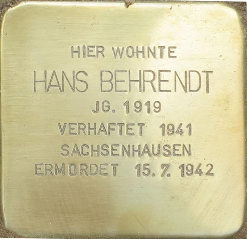 Stolperstein Hans Behrendt
