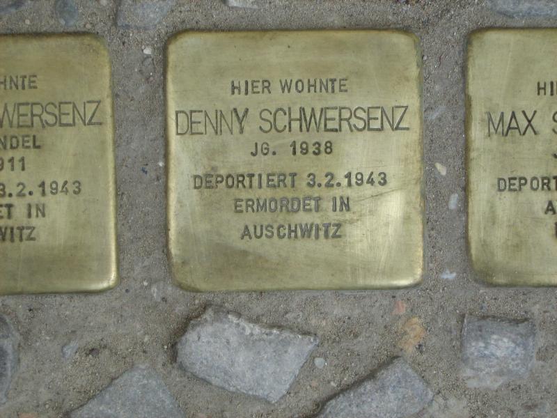 Stolperstein für Denny Schwersenz. Copyright: MTS