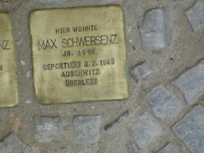 Stolperstein für Max Schwersenz. Copyright: MTS