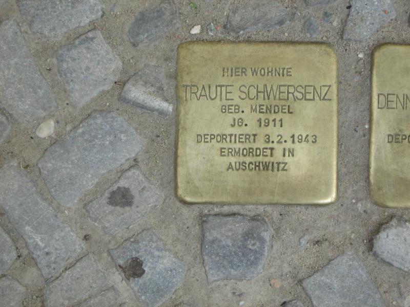 Stolperstein für Traute Schwersenz. Copyright: MTS