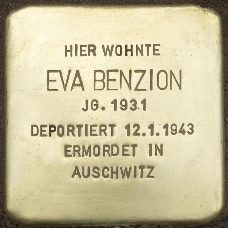 Stolperstein Eva Benzion Bild: Stolpersteine-Initiative CW, H.-J. Hupka