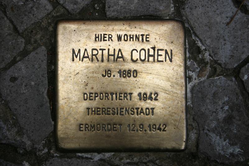 Stolperstein für Martha Cohen. Copyright: MTS