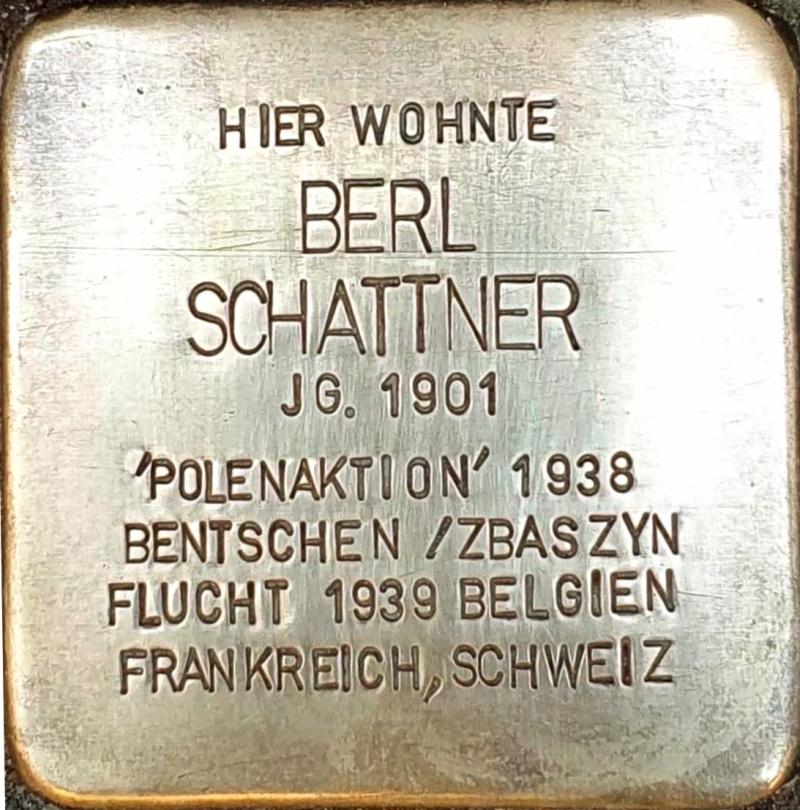 Stolperstein Berl Schattner, Foto: Howard Shattner