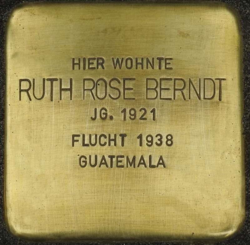 Stolperstein Ruth Rose Berndt Bild: Stolpersteine-Initiative CW, Hupka