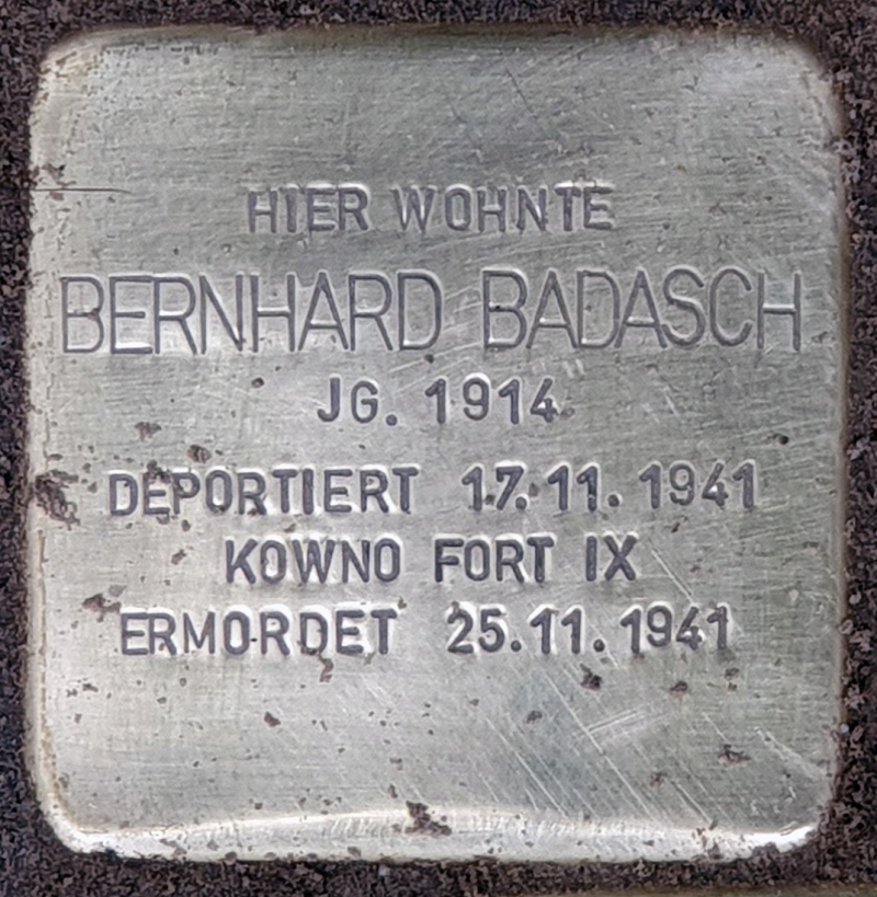 Stolperstein für Bernhard Badasch