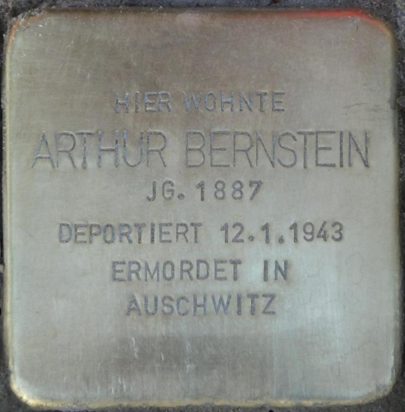 Stolperstein Arthur Bernstein Bild: Stolpersteine-Initiative CW, Hupka
