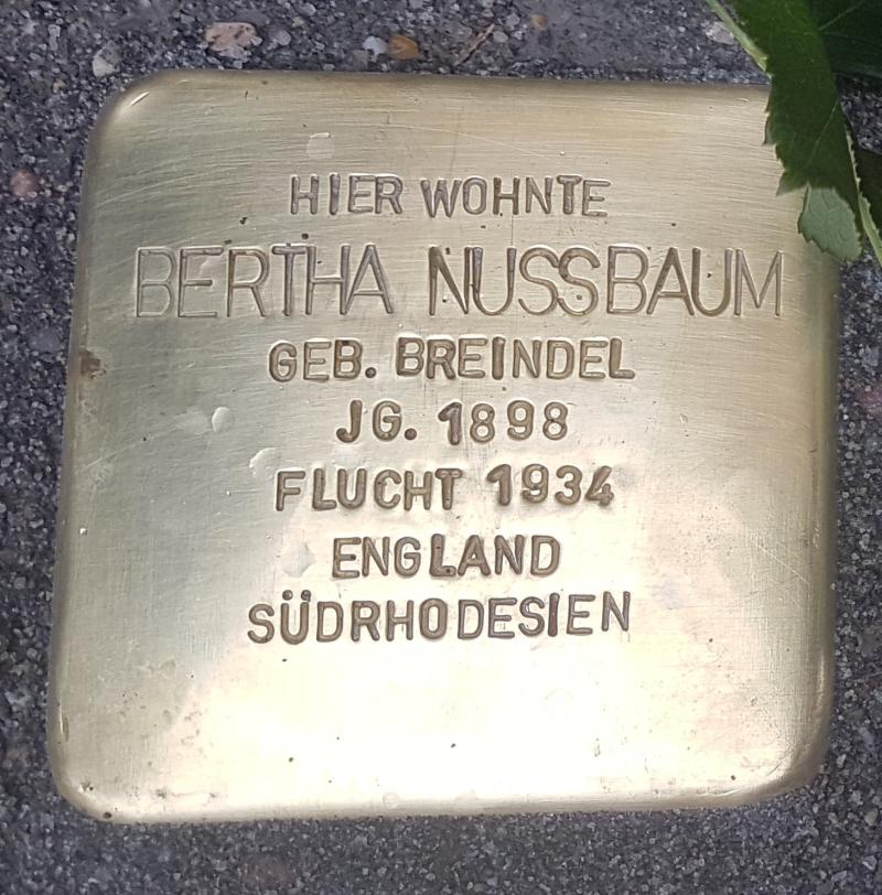 Stolperstein Bertha Nussbaum © Initiative