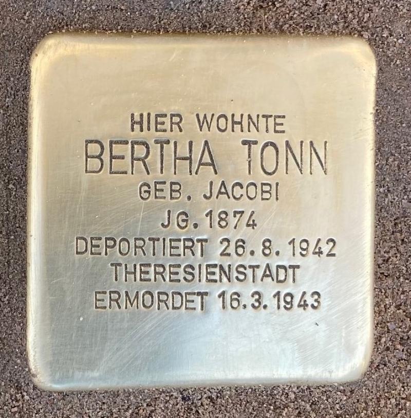 Stolperstein Bertha Tonn © Koordinierungsstelle Stolpersteine Berlin
