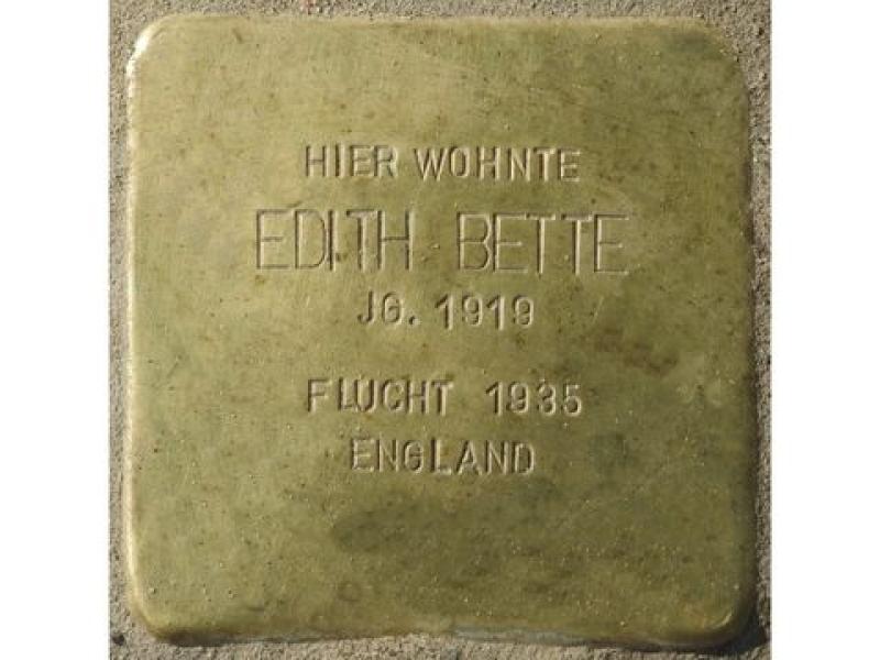 Stolperstein für Edith Bette © H.-J. Hupka