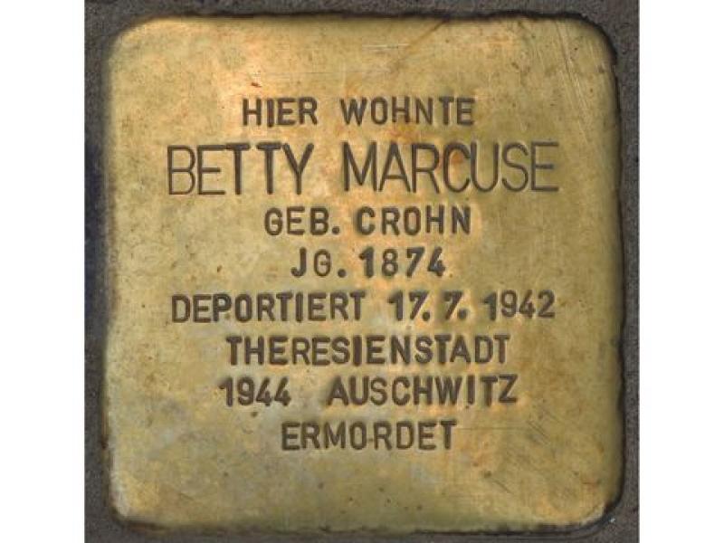 Stolperstein Betty Marcuse, Foto: H. J. Hupka