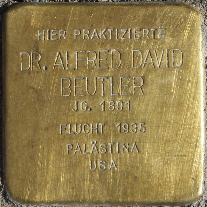 Stolperstein Dr. Alfred David Beutler Bild: Stolpersteine-Initiative CW, Hupka