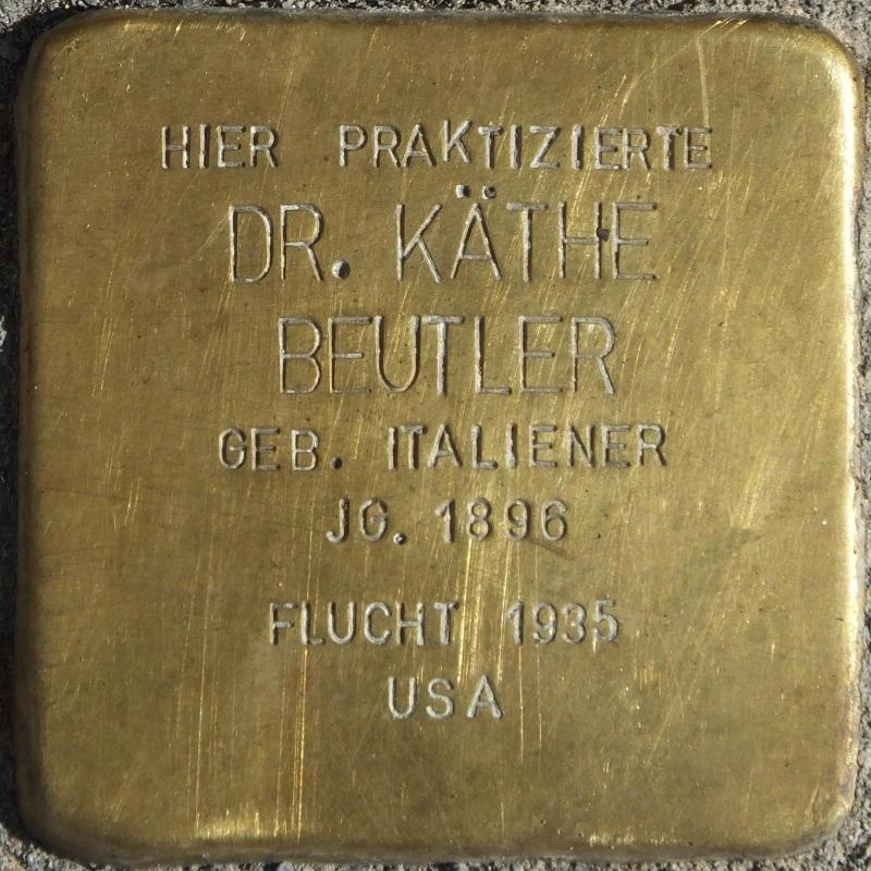 Stolperstein Dr. Käthe Beutler Bild: Stolpersteine-Initiative CW, Hupka
