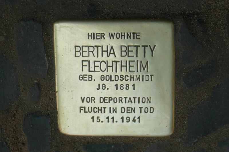 Stolperstein für Bertha Flechtheim Foto: Initiative Stolpersteine Charlottenburg-Wilmersdorf