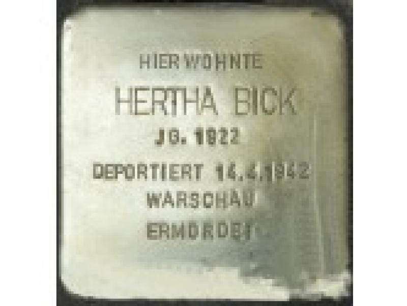 Stolperstein Hertha Bick Bild: Stolpersteine-Initiative CW, Hupka