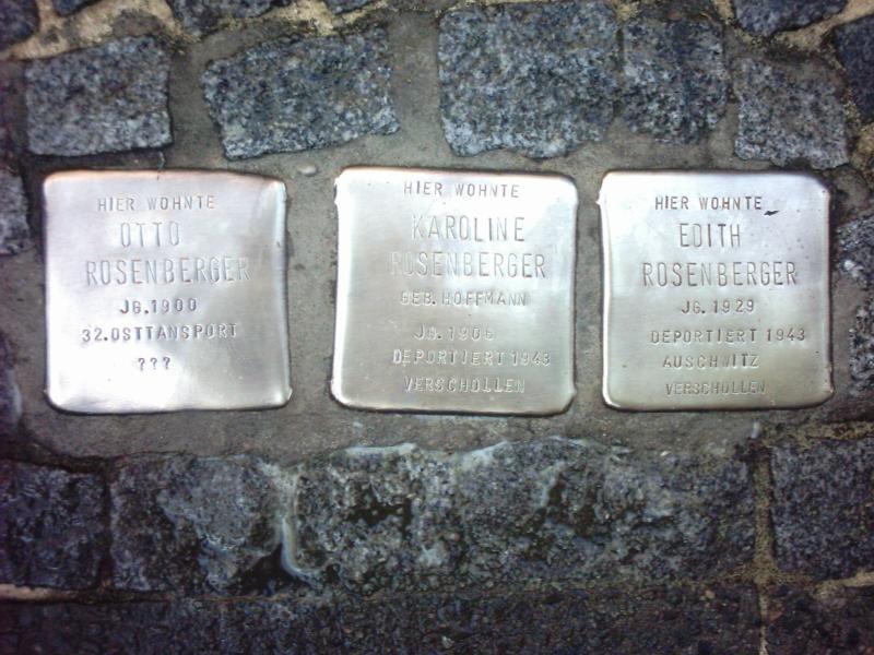 Stolpersteine für Otto, Karoline und Edith Rosenberger