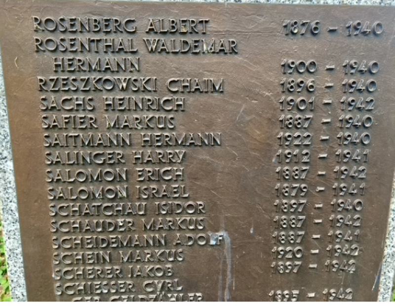 Gedenkstele Friedhof Weissensee mit Harry Salingers Namen (Foto: P. Fritsche)