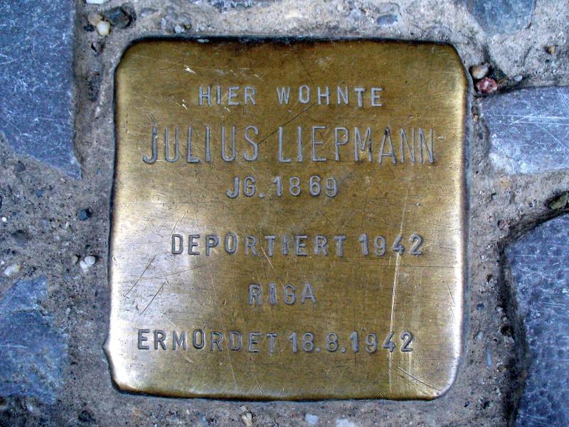 Stolperstein Julius Liepmann Bild: Sara Götz, BA