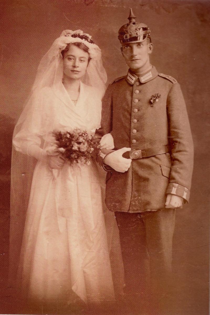 Hochzeitsfoto von Elisabeth und Fritz Krüger 1917, Bild: Familienarchiv