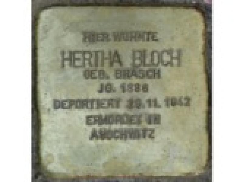 Stolperstein Hertha Bloch Bild: Stolpersteine-Initiative CW, Hupka
