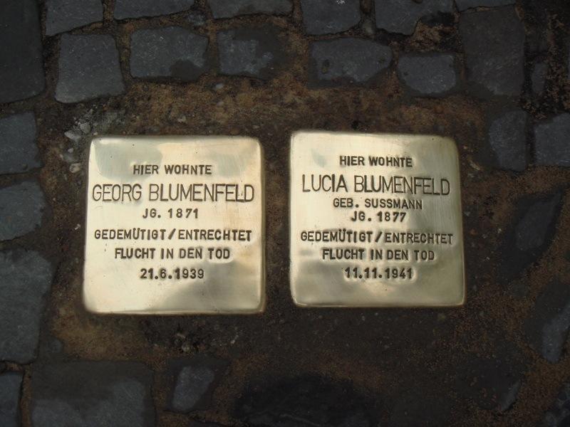 Stolpersteine für Georg und Lucia Blumenfeld
