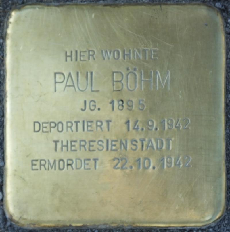 Stolperstein Paul Böhm Bild: Stolpersteine-Initiative CW, Hupka