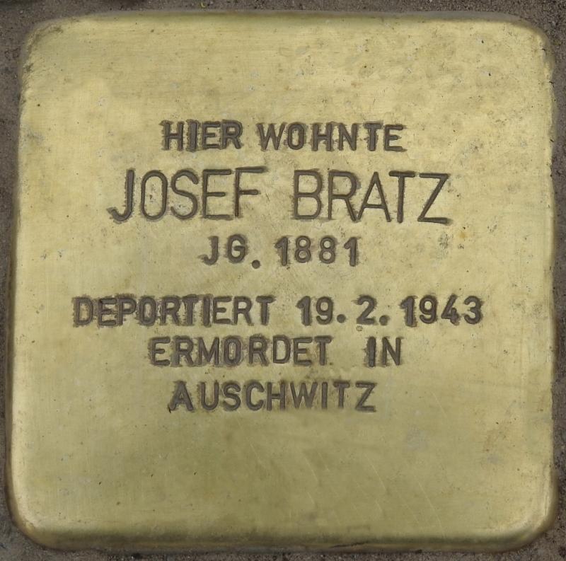 Stolperstein Josef Bratz, Bild: H.-J. Hupka