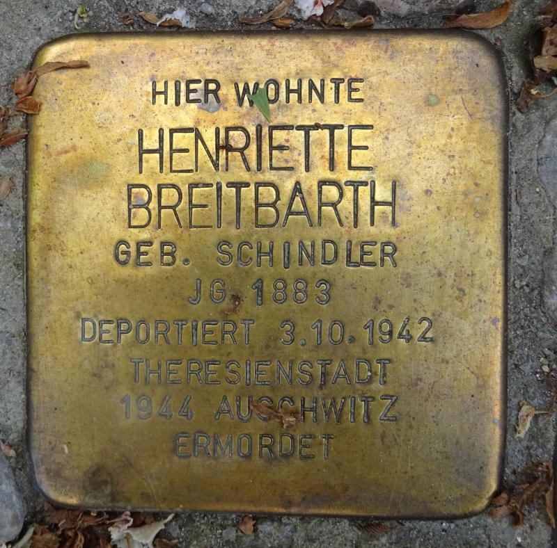 Stolperstein Henriette Breitbarth © S.Davids