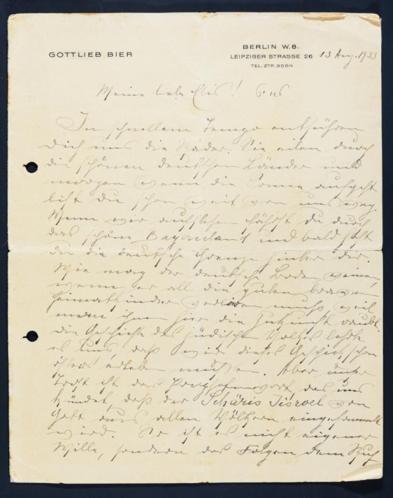 Brief Gottlieb Teil 1 Bild: Familienarchiv