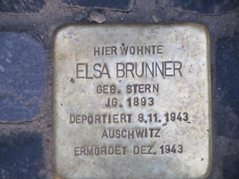 Stolperstein für Elsa Brunner, Foto: Stolpersteine Initiative Charlottenburg-Wilmersdorf