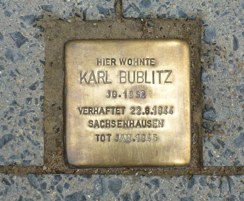 Stolperstein für Karl Bublitz
