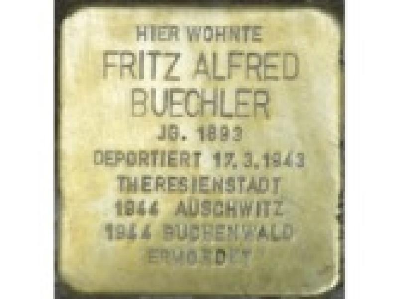 Stolperstein Fritz Alfred Buechler Bild: Stolpersteine-Initiative CW, Hupka