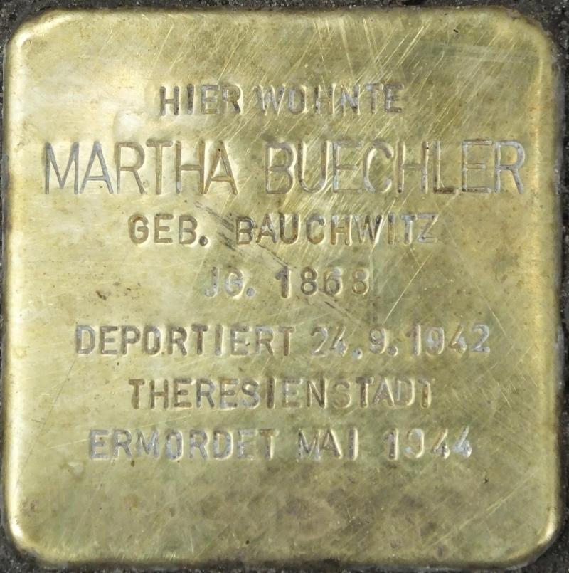 Stolperstein Martha Buechler Bild: Stolpersteine-Initiative CW, Hupka
