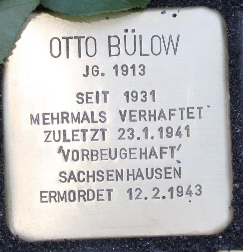 Stolperstein für Otto Bülow © Koordinierungsstelle Stolpersteine