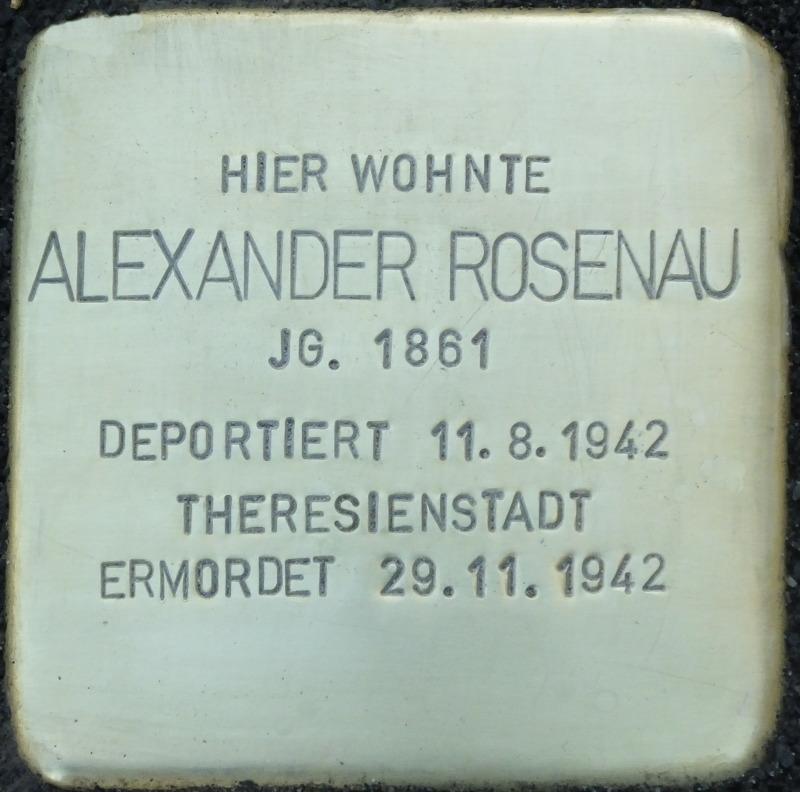 Stolperstein Alexander Rosenau; Bild: Stolpersteine-Initiative CW, Hupka Stolperstein
