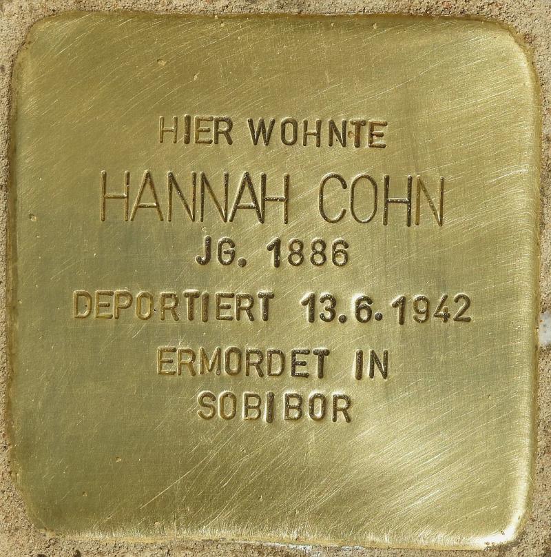 Stolperstein Hannah Cohn, Bild: Stolpersteine-Initiative CW, Hupka