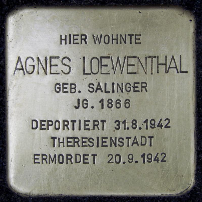Stolperstein für Agnes Loewenthal