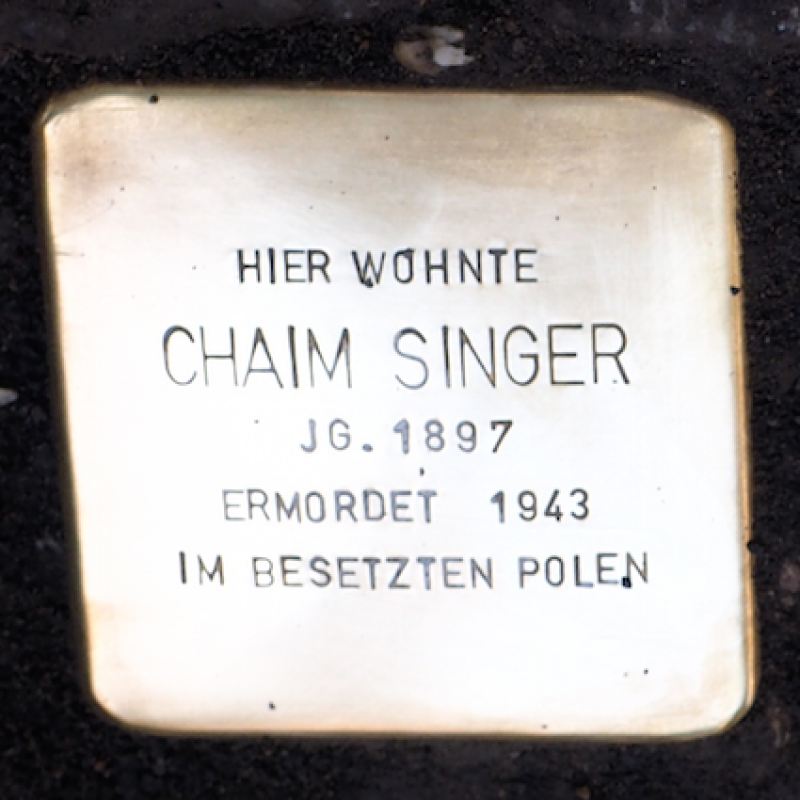 Stolperstein für Chaim Singer (© Bernd Surk)