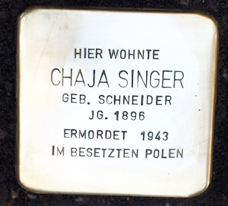 Stolperstein für Chaja Singer (© Bernd Surk)