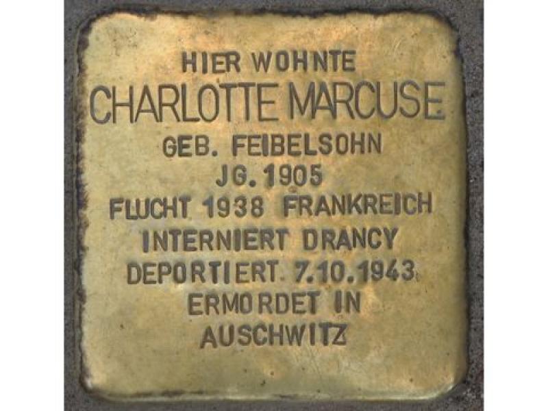 Stolperstein Charlotte Marcuse, Foto: H. J. Hupka