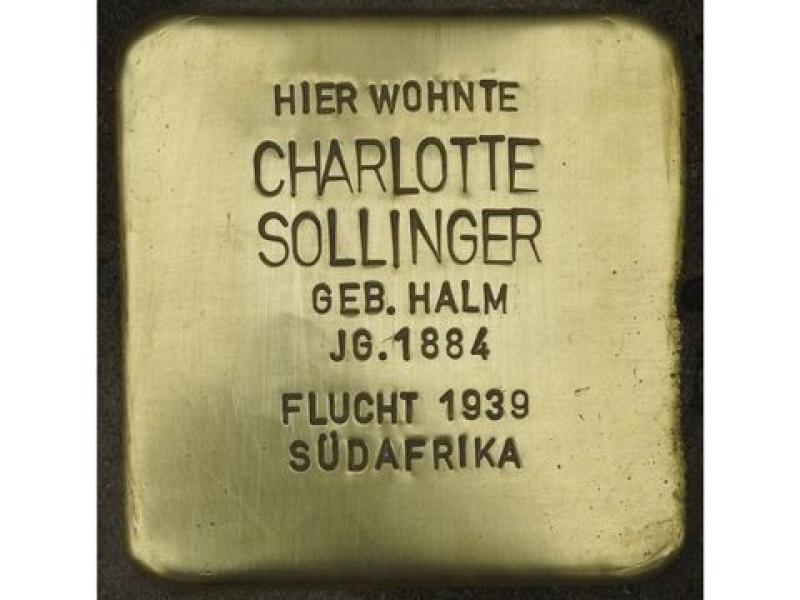 Charlotte Sollinger © Stolpersteininitiative, H.J. Hupka