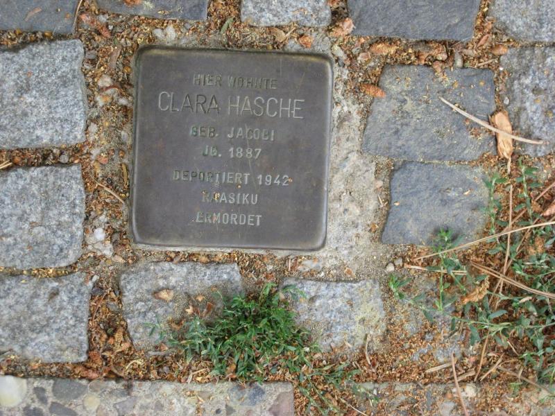 Stolperstein für Clara Hasche. Copyright: MTS