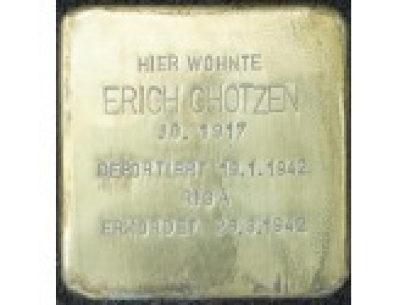 Stolperstein Erich Chotzen, Foto: Stolpersteine-Initiative CW, H.-j. Hupka, 2014