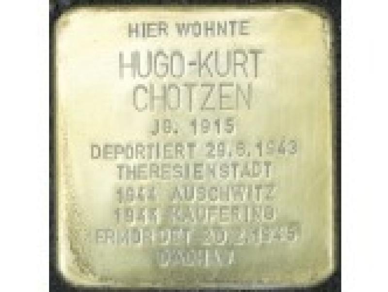 Stolperstein Hugo-Kurt Chotzen, Foto: Stolpersteine-Initiative CW, H.-J. Hupka, 2014