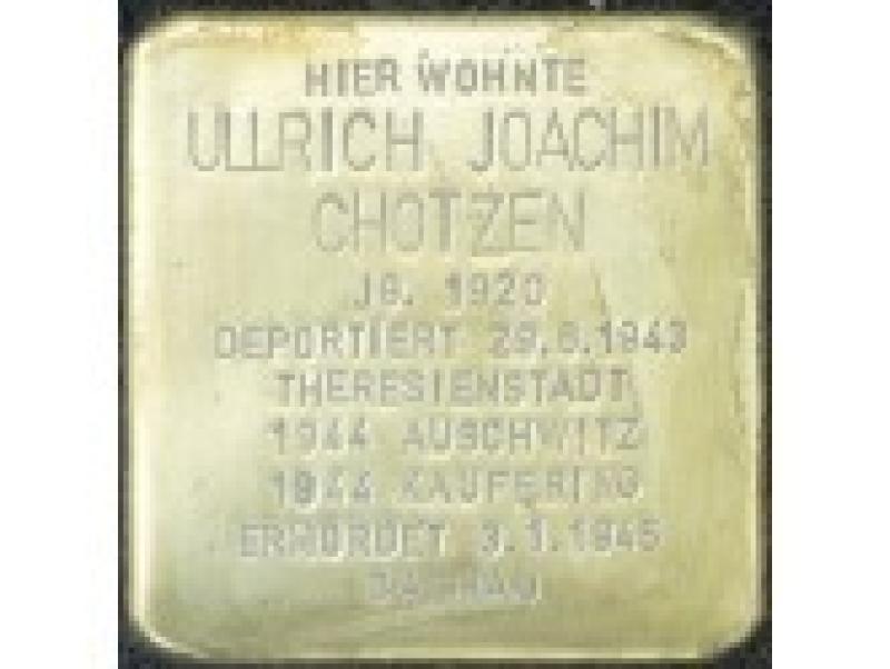 Stolperstein Ullrich Joachim Chotzen, Foto: Stolpersteine-Initiative CW, H.-j. Hupka, 2014