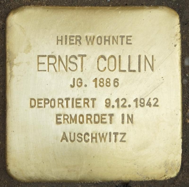 Stolperstein Ernst Collin © H.-J. Hupka, 2014