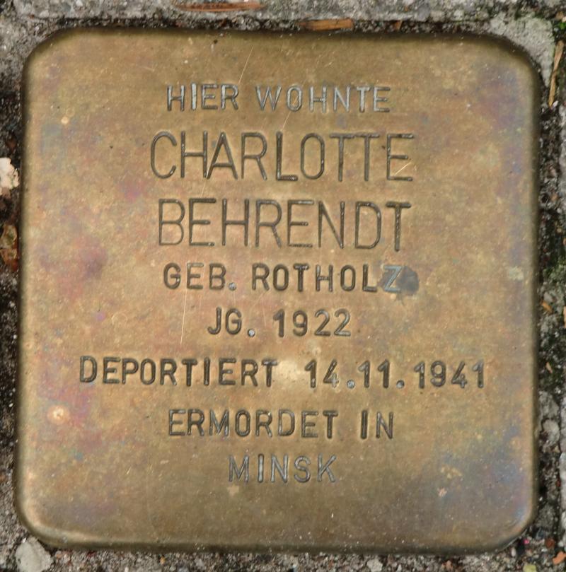 Stolperstein Charlotte Behrendt © Dagmar Janke