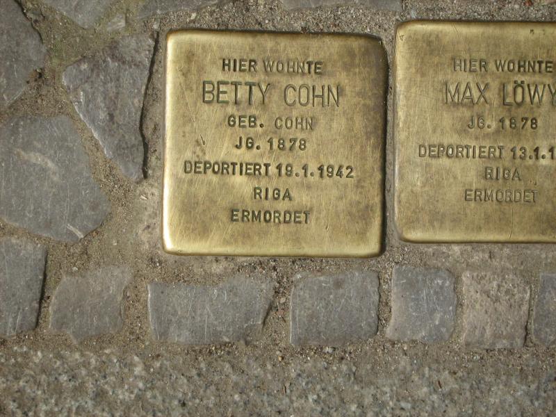 Stolperstein für Betty Cohn. Copyright: MTS
