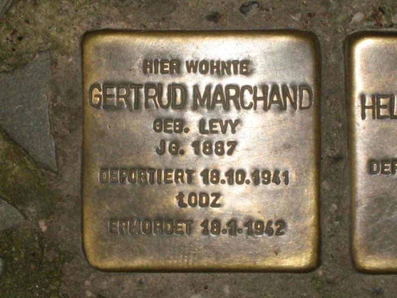 Stolperstein für Gertrud Marchand. Copyright: MTS