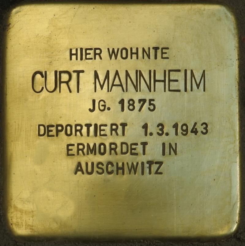 Stolperstein Curt Mannheim © H. J. Hupka